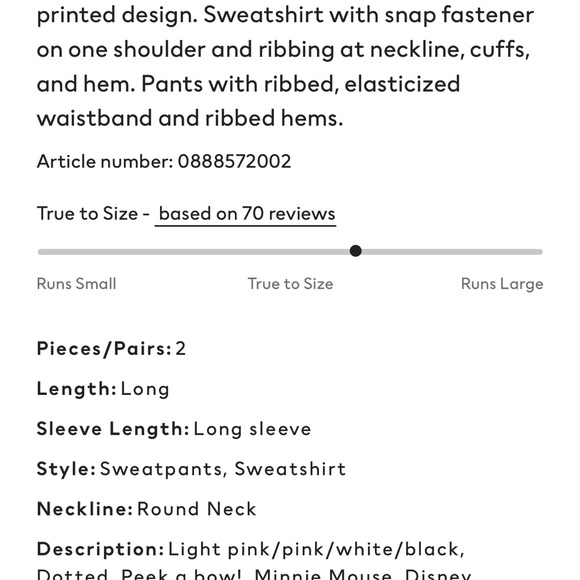 SOLD✨H&M Disney Minnie Mouse Sweatshirt Set (Size 12-18M) Blush Pink Polka Dot - Picture 8 of 12